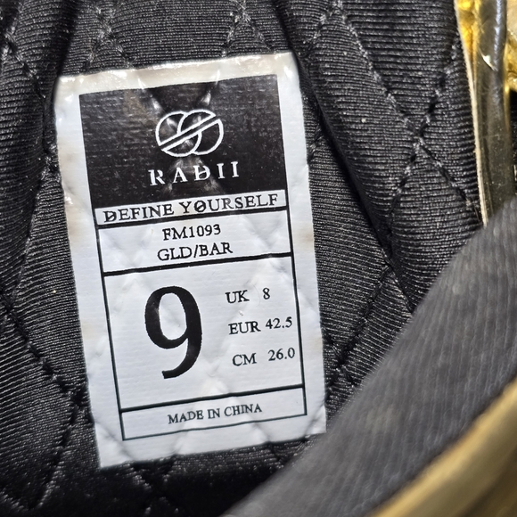 RADII Liquid Gold Bar Lace Up Hook & Loop High Top Sneakers Shoes Men's Size 9 - Picture 9 of 14